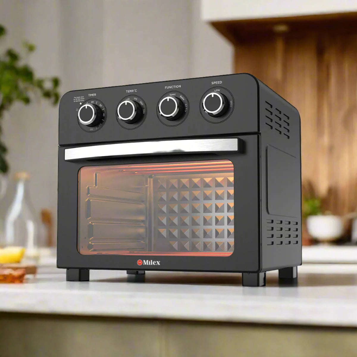 Milex Manual Air Fryer Oven Black